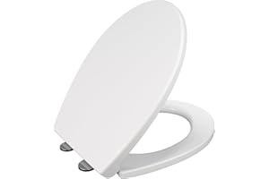 Soft Close Toilet Seat, Oval Standard Size Toilet Seat, Quick-Release for Easy Cleaning, Durable Loo Seat, Comes with Top Fitting by AAN®