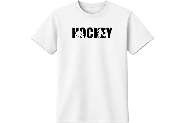 T-shirt Hockey – Hockey sur glace – Plage Hockey – Champ Hockey – Batte de hockey – Blanc