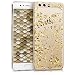 Produktbild kwmobile Crystal Case Hülle für Huawei P10 - Backcover aus TPU Silikon für Handy mit Flocken Design - Schutzhülle klar in Gold Transparent