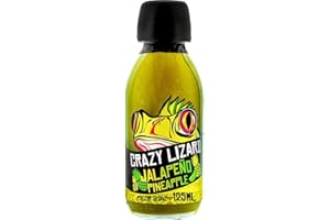 CRAZY LIZARD Salsa Picante suave de Jalapeño verde con Piña y Lima 125mL – Salsa Gourmet Dulce y Picante 100% Natural, Picor Suave – Vegana, Sin Gluten, estilo Mexicana – Ideal para Tacos
