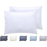 Todocama Set of 2 Pillowcases, Extra Soft Microfibre, Hypoallergenic, Set of 2 - 50 x 70 cm White