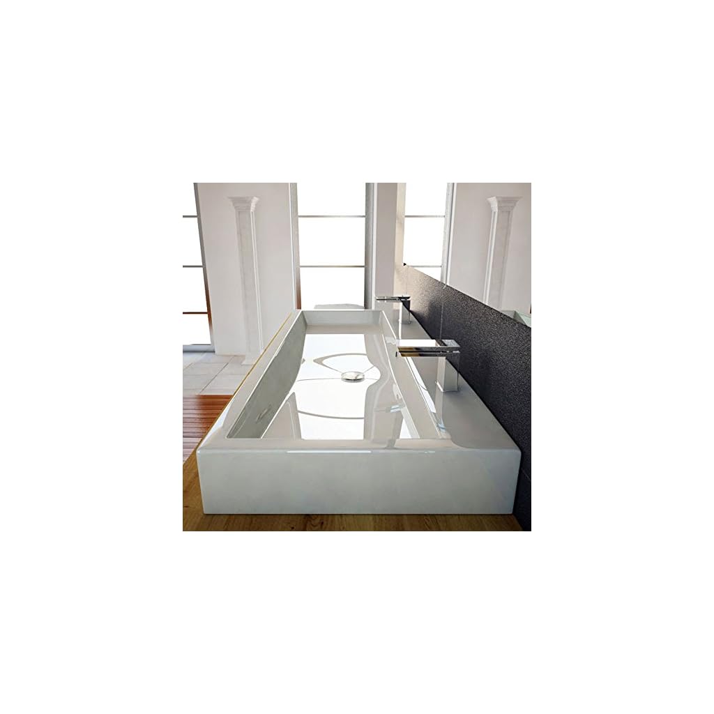 Design Waschbecken 100cm zur Wandmontage oder als Aufsatzwaschbecken