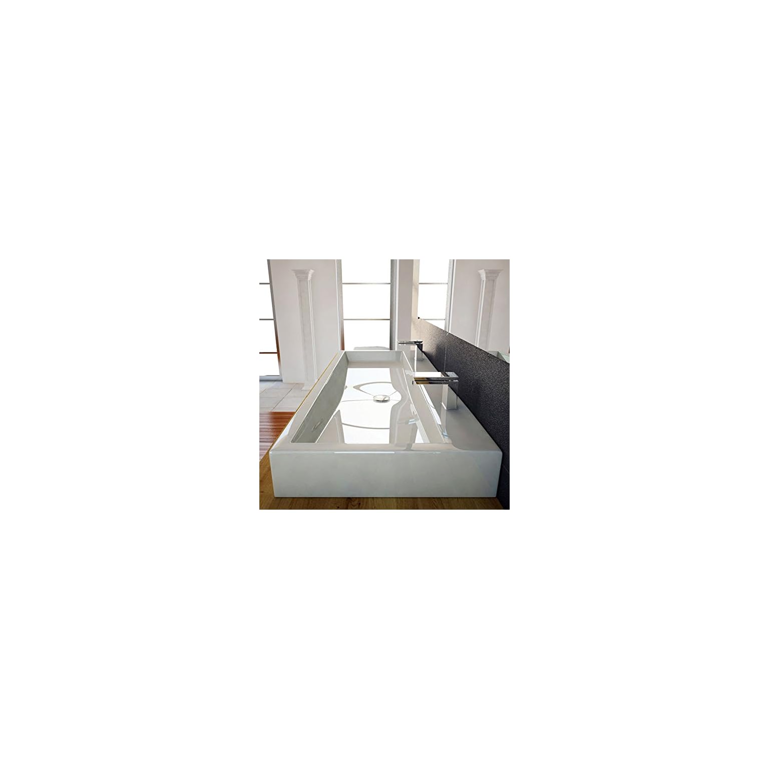 Design Waschbecken 100cm zur Wandmontage oder als Aufsatzwaschbecken