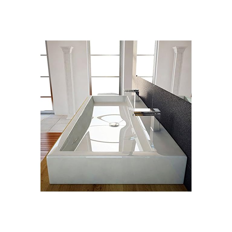 Design Waschbecken 100cm zur Wandmontage oder als Aufsatzwaschbecken