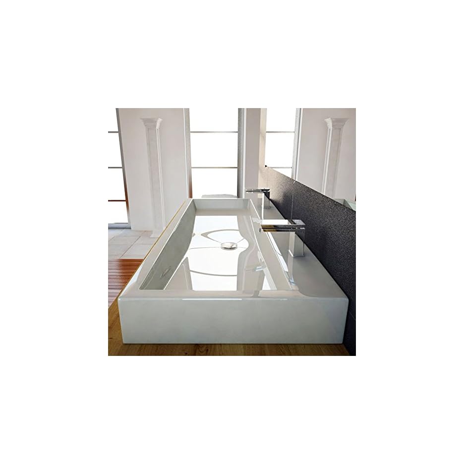 Design Waschbecken 100cm zur Wandmontage oder als Aufsatzwaschbecken