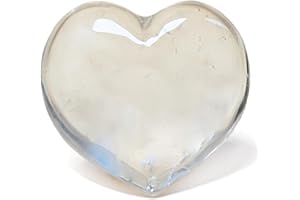 EUSICE - Cuore Quarzo Bianco, Pietra Naturale per il Benessere, Cristallo Levigato a Mano per Litoterapia, Chakra, Meditazione
