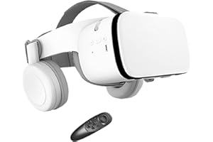 AYANGRISE Casque de réalité virtuelle 3D VR Lunettes VR avec casque Bluetooth - Lunettes de réalité virtuelle 3D pour iPhone/Samsung Smartphones, Compatible avec iOS/Android pour films et jeux