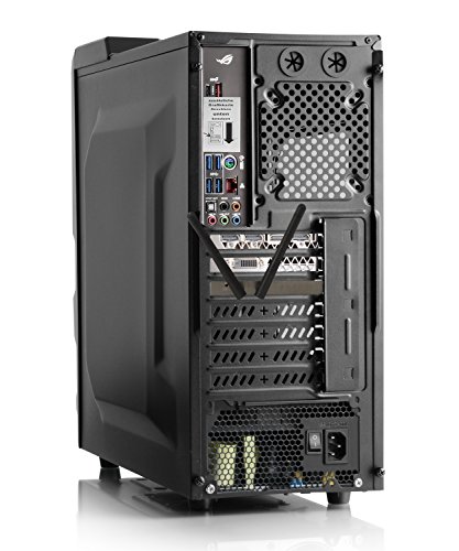 Gaming PC CSL Speed Vision X7769 inkl. Windows 10 – Leiser Gamer PC mit Intel Core i7-7700K 4x 4200MHz, 16GB DDR4 RAM, 250GB SSD, 2000GB SATA, GeForce GTX 1070, DVD, 24 Zoll ASUS TFT, USB 3.1 Gen 2 - 6