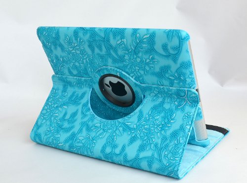 inShang Hülle für Apple iPad 2 iPad 3 iPad 4, Edles PU Leder Tasche Hülle Skins Etui Schutzhülle Ständer Smart Case Cover für Tablet iPad, Super Automatische Einschlaf-/Aufwach funktion, 360 Grad rotierende Schutzhülle mit Standfunktion + inShang Logo hochwertigen Stylus Eingabestift Stift - 3