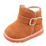 Rosennie Winter Child Cotton Boot Warm Rubber Sole Snow Boots (4~4.5(1~2years old), Khaki)