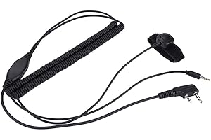 PUSOKEI Câble de connexion de tête K de 35,4 pouces avec bouton PTT (Push To Talk) pour , pour , pour UV-5R, pour Vimoto V3 V6 V8, etc., casque de casque Bluetooth radio bidirectionnel