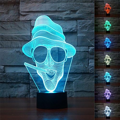 New 3D Smoking Man LED Night Light Acrylic 7 Color Change LED Table Lamp Kids Decor Gift