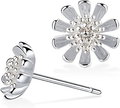 Mrs IXIQI True Sterling Silver Sun Flower Studs Earring Stud for Women with Fashion Gift Box