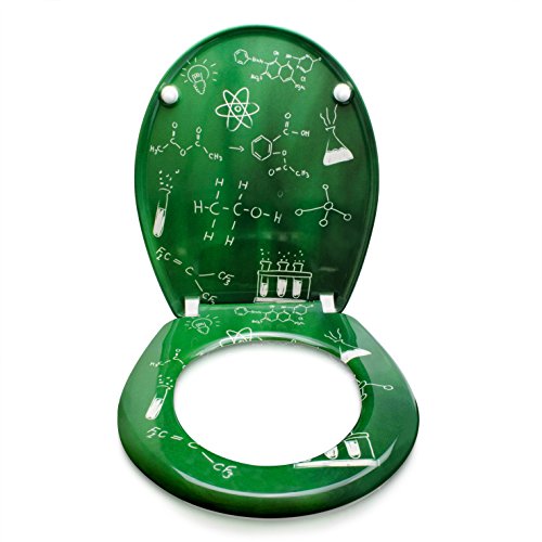 Premium WC Sitz mit Absenkautomatik – „Science Board“ Design – Toilettendeckel aus Duroplast inkl. Montagesatz – VENKON - 2
