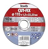 disco de corte 115x1 6x22 2 Montaje fácil KWB 49711921 Juego de 10 discos cut fix, metal, 115 x 1,2 mm, 115 x 1 mm