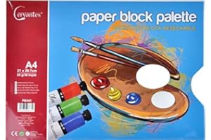 Cervantes PB343 - Paleta tipo block desechable con 36 hojas, A4, 21 x 29.7 cm