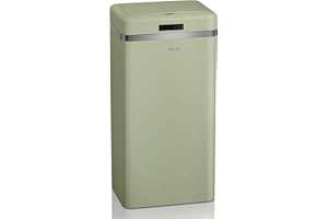 Swan Poubelle de cuisine automatique rétro avec capteur de mouvement, 45 litres, métallique, grande capacité, design vintage, vert