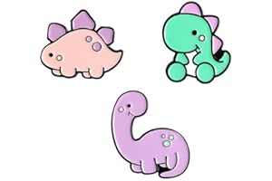 HUAQIGUO Juego de 3 pines de solapa de dinosaurio, con diseño de dinosaurio, con diseño de animales de esmalte, con broche de la serie de dinosaurios, ropa de sombrero, accesorios de mochilas