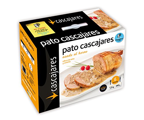 CASCAJARES - Pato relleno de setas y castañas (producto precocinado). Pato de 1.5 kilos acompañada por medio litro de salsa de Setas, perfecto para 6 personas.