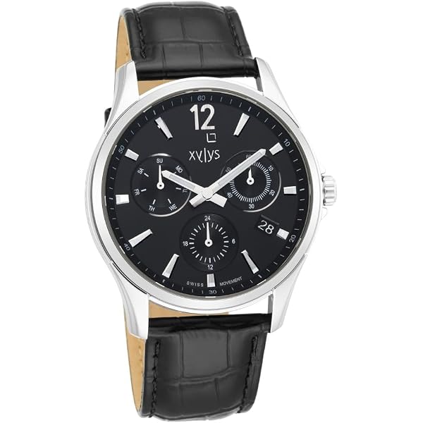 Buy Xylys Quartz Multifunction Black Dial Leather Strap Watch for