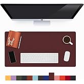 Modica Lindos Deri Masa Pedi, B&uuml;y&uuml;k Mouse Pad, Gaming Oyuncu Mause Pad, Ofis Ve Ev İ&ccedil;in Masa Altlığı, Bordo