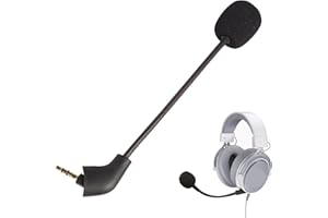 Menibeuty Micro Jack, Microphone de Rechange 3,5 mm Boom Micro Gaming Micros pour Casque Compatible avec King Ston Hyperx Cloud 2, Gaming Détachable Anti-Bruit Micros pour PS4 PC (Nior)
