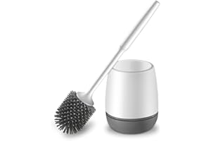 HEPAZ Escobillas de Inodoro,Escobilla de Baño, Escobillas WC con Soporte， de Silicona Limpias y Secado Rápido Kit, de Limpieza Profunda Cepillo para Inodoro