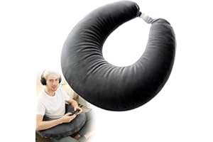 YURAGIM Lesekissen für Gaming, Armlehne Unterstützung Bücherkissen, U-förmiges Lap Kissen Ergonomisches Crealis-Kissen Häkelkissen Stützkissen im Bett/Sofa/Boden für Lesen Spielen Arbeiten Häkeln, Dunkelgrau