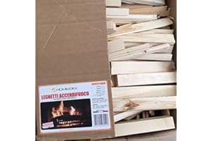 HOME IDEA ITALIA Confezione risparmio 1 cartone di legnetti accendifuoco in abete da 10 Kg