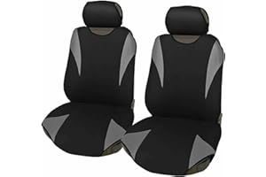 Susy Shop Coprisedili coppia anteriore universali in poliestere adattabili a tutte le auto con sedili standard - modello R2 (Grigio)