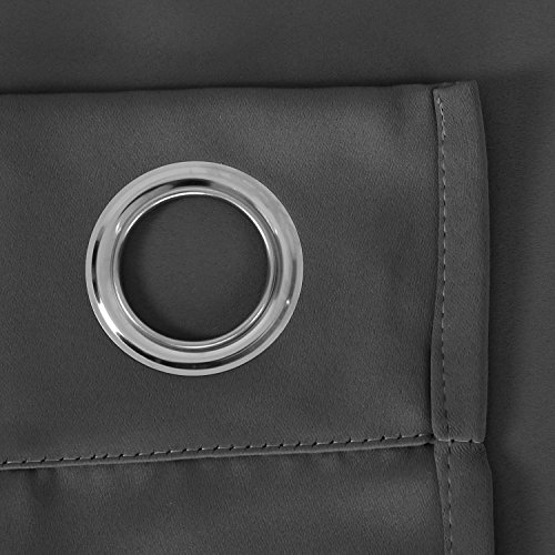 Deconovo Blickdicht Gardinen mit Ösen für Schlafzimmer Thermogardinen Vorhang Blickdicht 245×140 cm Dunkelgrau 2er set - 5