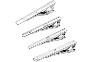 CJQRL 4 Pièces Pince à Cravate Homme, Pince Cravate Homme,Pince Cravate, é Pingle à Cravate Homme, Pince A Cravate Homme, Parfait pour les Cadeaux d'anniversaire et de Fête des Pères