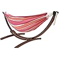 Vivere C8SPCT-36 Double Cotton Hammock with Solid Pine Arc Stand-Mimosa, 254x117x104 cm
