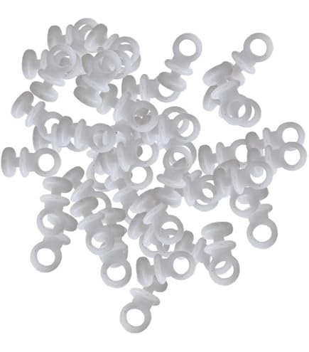 100 Crochets Pour Rail à Rideaux En Plastique Blanc - Diamètre Anneau 5,5 Mm - Longueur 17,3 Mm - 8