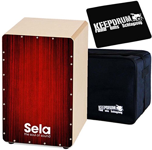 Preisvergleich Produktbild Sela SE050 Varios Red Cajon + KEEPDRUM Tasche + Sitzpad