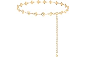 WHIPPY Multi Layer Metal Waist Belt Women Girls Adjustable Body Link Belt Fashion Bling Belt for Jeans Trousers Dresses