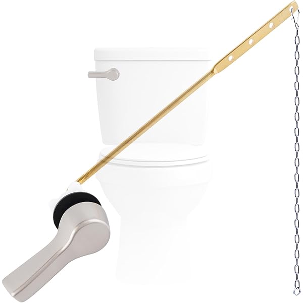 Xlajiao Universal Toilet Flush Handle Kit - Zinc Alloy Lever with H2 Silver Xlajiao Universal Toilet Flush Handle Kit - Zinc Alloy Lever with H2 Silver