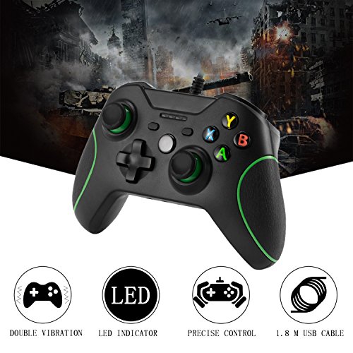 Xbox One Mando LESHP Controlador de Gamepad con cable USB Joystick para consola Xbox One PC Microsoft Windows