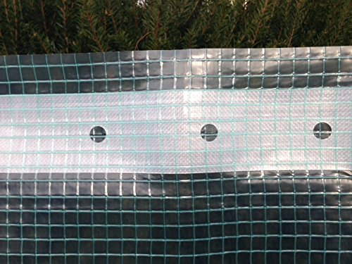 1,5m² Gitterfolie in 1,5m Breite Gartenfolie Treibhausfolie Gewächshausfolie florafol gitterverstärkt mit Nagelrand (Meterware) - 2
