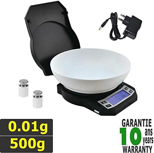 Precision Scales 0.01g Capacity Guaranteed for 10 years ? 500g with Bowl (MAINS OR BATTERY POWERED) evo-ss
