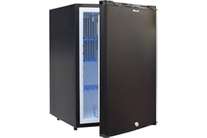 Smad Frigo 12V Camping car, 50L, Frigo 12V 220V, Mini Frigo de Chambre, 0-10°C, Minibar Silencieux pour Voiture, Caravane, Hôtel, Bureau, Noir