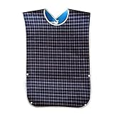 pengxiaomei Adult Bibs,Adult The Eldly Bib Adult Washable Dining Bibs for Elderly Blue