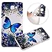 Produktbild Galaxy J5 Prime Hülle,Galaxy On5 2016 Silikon Hülle,Surakey TPU Schutzhülle für Samsung Galaxy J5 Prime Transparent Weiche Silikon Handy Hülle [Crystal Klar] Schutzhülle TPU Cover Schale mit Retro Blumen Malerei Muster Tasche Case Etui mit Ultra Slim Rundum-schutz Kratzfeste TPU Silikon Bumper Rückseite Schutz Etui Protective Case Cover (Elegant blau Schmetterling)