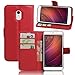 Produktbild Xiaomi Redmi Note 4 Hülle, Wrcibo PU Leder Wallet Tasche Hülle Flip Cover Case Schutzhülle Lederhülle mit Standfunktion Kredit Kartenfächer für Xiaomi Redmi Note 4 (Rot)
