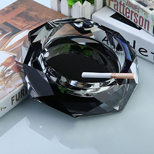 QIAOJIANE Ashtray High-grade Crystal Ashtray Fashion Creative Personality Gifts Office Living Room Octagon (Size : 12cm)