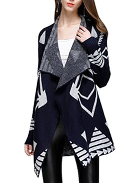 ELLAZHU Donna Cardigan A Maglia Stampato Alla Moda Con Colletto Rovesciato Per Autunno YY12