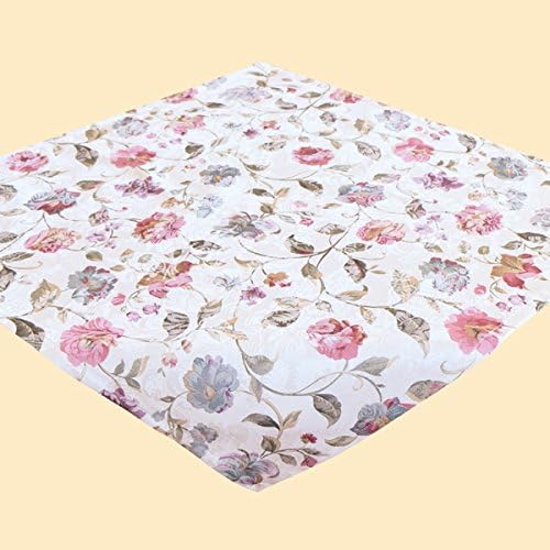 Modern cottage series made of high-quality Jacquard astab-top curtain cushion covers table runner in light natural-coloured with attractive floral print – Country Chic Typ312, Fabric, natur - bunt, Mitteldecke 85x85 cm
