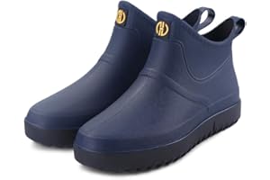 CALLMO Regenstiefel Damen Gefüttert Gummistiefel Damen Halbhoch Gartenschuhe Anti-Rutsch Schwarz Blau Größe 36-42 Damen Bunt Gummi Stiefel Stiefeletten Regen Boots Leichtetten Rain Boots Stiefel