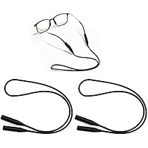 Lot De 2 Cordons à Lunettes De Sport En Silicone – Noirs, Réglables Et Antidérapants