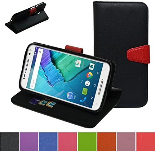MOTO X Play / DROID MAXX 2 Case,Mama Mouth [Stand View] Premium PU Leather [Wallet Case] With Credit Card / Cash Slots Cover For Motorola X Play XT1562 / DROID MAXX 2 XT1565 2015 Release,Black